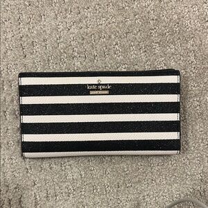 Kate Spade Black and White Striped Wallet